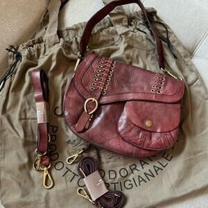 New Campomaggi Free People Wrap Bag burgundy lace-up convertible crossbody NEW